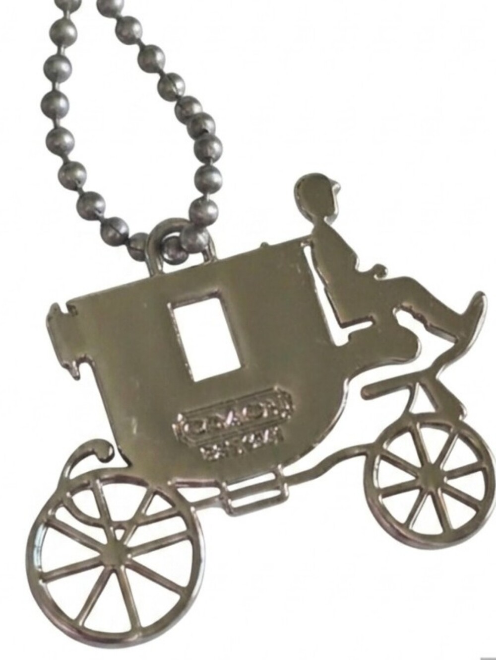 Vintage Coach Horse and Carriage Pendant Necklace | Classic Silver Equestrian